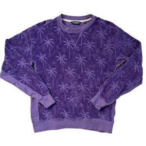 Chubbies Men's M Purple Palm Tree Embossed Crewneck Sweatshirt